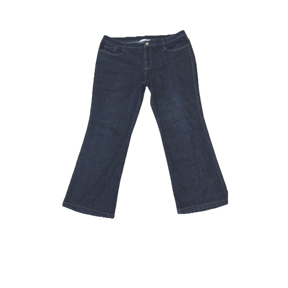 St. John‎ Gold Bead Embellished Dark Rinse Blue Denim Jeans Size 10/12
